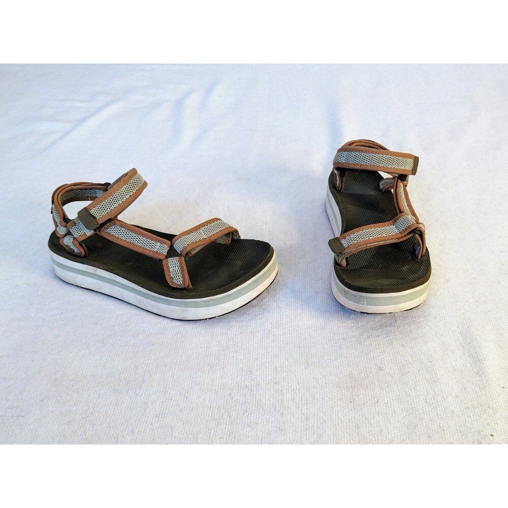 Teva 1102451 Women's sz 9 Brown White Universal Mesh Platform Sandals